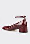 Burgundy Leather Women's Heeled Shoes - 3