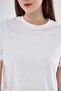 Women's White Cropped t-shirt - Lilac - 2