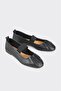 Black Leather Women's Casual Shoes - 2