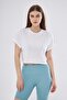Women's White Cropped t-shirt - Lilac - 5
