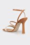 Beige Women's Heeled Sandals - 3