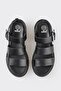 Black Leather Women's Sports Sandals - 4