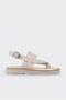 Beige Leather Women's Sports Sandals