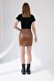 Black Frill Detailed Crop T-shirt - 7