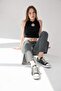 Black Collar Detailed Corded Crop Knitted Blouse - 6