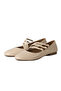 Tessa Patent Leather 3-Stripes Beige Ballerinas - 4