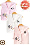 Unisex Baby Owl Printed Organic Cotton 3-6-9 Months 3-Piece Combed Cotton Baby Vest Set