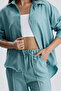 Women's Oversize Top and Bottom Set – Shirt and Elastic Pants Set of Two - 3