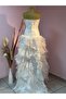 DRAPELY WIPES SKIRT WEDDING GOWN - 4