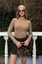 Milk Coffee Half Fisherman Raster Ribbed Blouse - 2