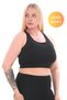 Curve Plus Size Black Sports Bustier with Gathering Pads, Suitable for Sea and Pool Use