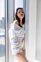 White Hooded V-Neck Crop Knitted Sweatshirt - 6