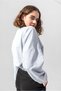 Women's Gray Cotton Crew Neck Crop Sweatshirt - 5