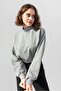 Women's Smoked Cotton Crew Neck Crop Sweatshirt - 5