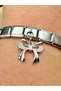 Zircon Stone Bow Steel Charm and Italian Steel Bracelet I Special Boxed - 4