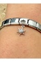Zircon Stone Sun Steel Charm and Italian Steel Bracelet I Special Boxed