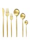 Elit Matte Gold Dessert Spoon 6 Pieces. - 2
