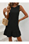 Women's Relaxed Fit Ruffled Crinkle Fabric Woven Dress - 4