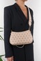 Farme Monogram Mink Baguette Crossbody Hand and Shoulder Bag