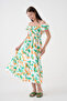 New Season Poplin Fabric Patterned Off-the-shoulder Short Sleeve Summer Dress 5525 - 8