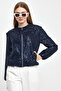 Payetli Bomber Lacivert Ceket - 7