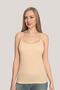 Women's Lace Strap Undershirt Skin Color 3 Pack 100% Cotton Ribbed Stretchy - 2