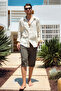 Remsa Men's Pool Sea Long Capri Shorts Swimwear Rks-02 Khaki