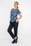 Navy Blue Cat Patterned Lycra Bottom Top Set - 2