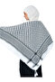 130 X 130 Black Checkered Striped Palestinian Keffiyeh with Tassels - 2