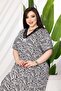 100% Bamboo Oversize Size U-Neck Lace Detailed Skirṫ Flared Elbi̇Se Suffle Overlock - 4