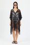Black Butterfly Patterned Lace Casual Pareo - 2