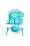 Dinosaur Figured Baby Food Set - Compartmented Plate, Bowl, Spoon and Fork Set of 4 - 4