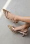 Harmony Women's Sequin Detail Heeled Shoes Beige - 2