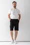Men's Elastic Waist Laced Pocket Textured Shorts Black - 8043 - 6