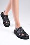 Sylvie Genuine Leather Black Color Women's Flat Sandals - 3