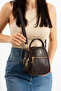 Bitter Brown 3 Compartment Elegant Bag 20X17X7 cm and Makeup Mirror