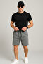 8043 Cotton Waist-Strapped Pocketed Regular Fit Printed Summer Shorts