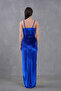 New Season Women's Velvet Low-cut and Slit Strap Evening Dress - 3