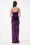 Women's Velvet Low-cut and Slit Detailed Sling Evening Dress - 3