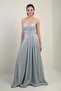 Lined Glitter Long Evening Dress with Rope Straps - 3