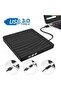 محرك أقراص DVD خارجي رفيع 2 في 1 USB 3.0 C ومحرك أقراص DVD RW ومحرك أقراص CD وقارئ أقراص ضوئية