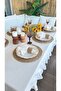Pearl Ruffle Tablecloth Ecru - 5