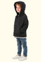 Boy's Black Lined Water and Windproof Hooded Double Zipper Pocket Raincoat - 3