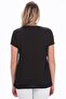 Women's Large Size Black Cotton Fabric V-Neck Blouse 65n15454 - 3
