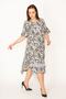 Women's Colorful Collar Lace-up Hem Chiffon Ruffles and Smock Flounce Woven Viscose Dress 65N32511 - 4