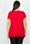 Women's Large Size Red Lace Detailed Viscose Blouse 65n13235 - 6