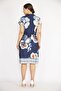 Women's Navy Blue Large Size Collar Front Placket Zippered Waist Belted Dress 65n36570 - 5