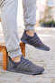 Huboss Comfortable Sole Walking Running Sports Shoes Gray Laceless Men's Sneaker - 4