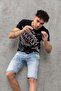 Ck266 Normal Waist Slim Fit Men's Denim Shorts - 2