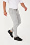 Men's Jogger Slimfit Waist Half Elastic Gray Fabric Trousers - 3